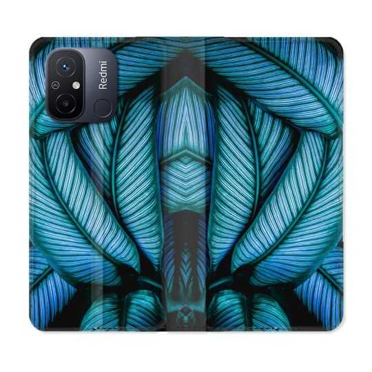 Housse cuir portefeuille pour Xiaomi 12C Nature Feuille Palmier