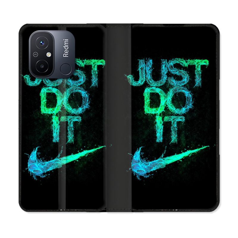 Housse cuir portefeuille pour Xiaomi 12C Nike Just Do It