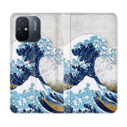 Housse cuir portefeuille pour Xiaomi 12C Peinture La Grande Vague