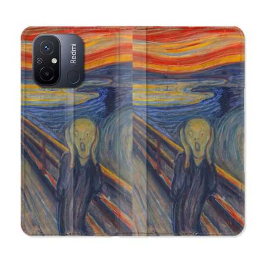 Housse cuir portefeuille pour Xiaomi 12C Peinture Le Cri