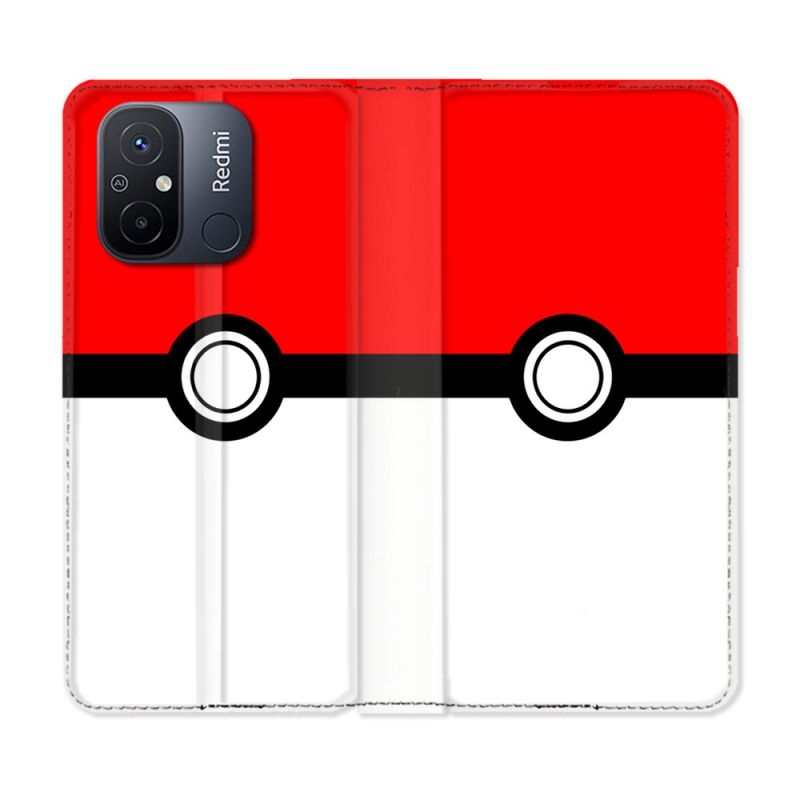 Housse cuir portefeuille pour Xiaomi 12C Pokemon Pokeball