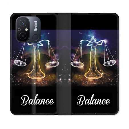 Housse cuir portefeuille pour Xiaomi 12C Signe Zodiaque 2 Balance