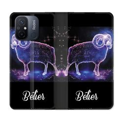 Housse cuir portefeuille pour Xiaomi 12C Signe Zodiaque 2 Bélier