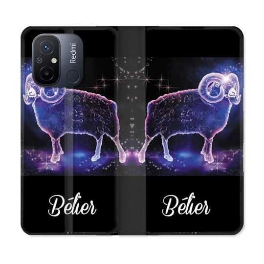 Housse cuir portefeuille pour Xiaomi 12C Signe Zodiaque 2 Bélier