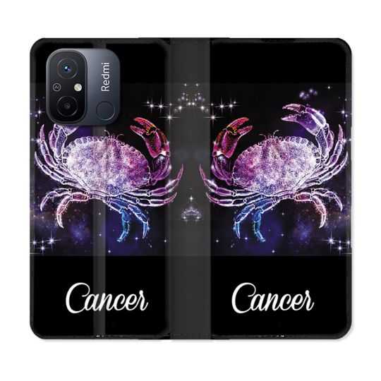 Housse cuir portefeuille pour Xiaomi 12C Signe Zodiaque 2 Cancer