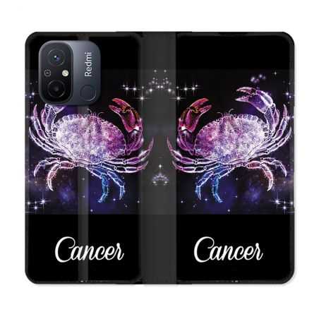 Housse cuir portefeuille pour Xiaomi 12C Signe Zodiaque 2 Cancer