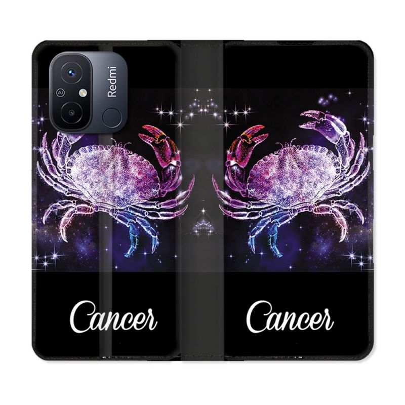 Housse cuir portefeuille pour Xiaomi 12C Signe Zodiaque 2 Cancer