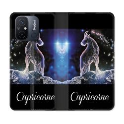 Housse cuir portefeuille pour Xiaomi 12C Signe Zodiaque 2 Capricorne