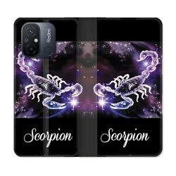 Housse cuir portefeuille pour Xiaomi 12C Signe Zodiaque 2 Scorpion