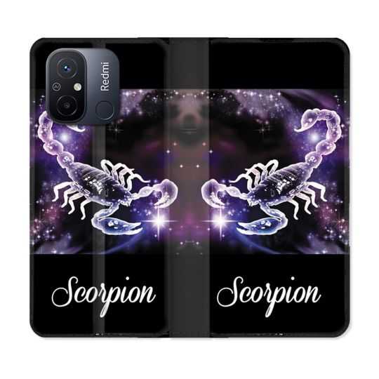 Housse cuir portefeuille pour Xiaomi 12C Signe Zodiaque 2 Scorpion