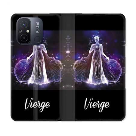 Housse cuir portefeuille pour Xiaomi 12C Signe Zodiaque 2 Vierge