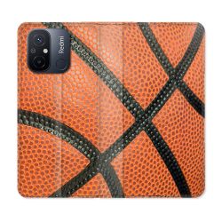 Housse cuir portefeuille pour Xiaomi 12C Sport Ballon Basket