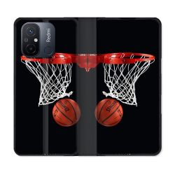 Housse cuir portefeuille pour Xiaomi 12C Sport Basket Panier