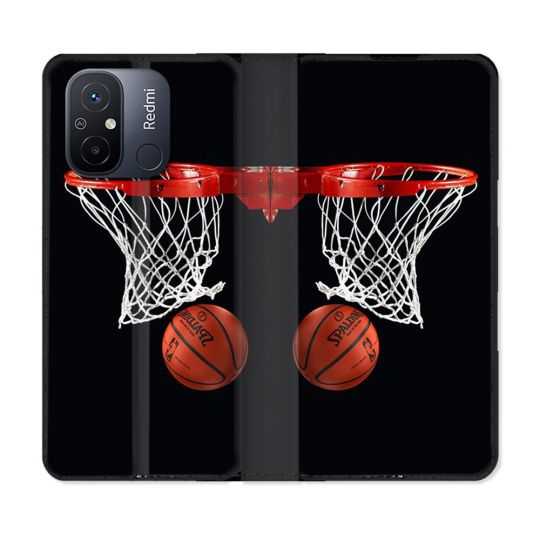 Housse cuir portefeuille pour Xiaomi 12C Sport Basket Panier