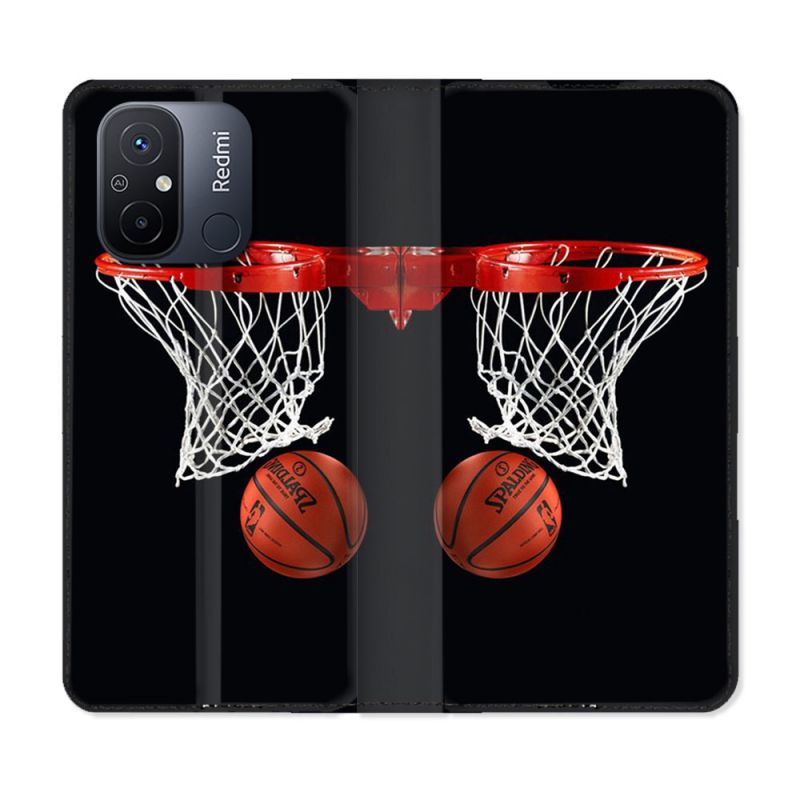 Housse cuir portefeuille pour Xiaomi 12C Sport Basket Panier