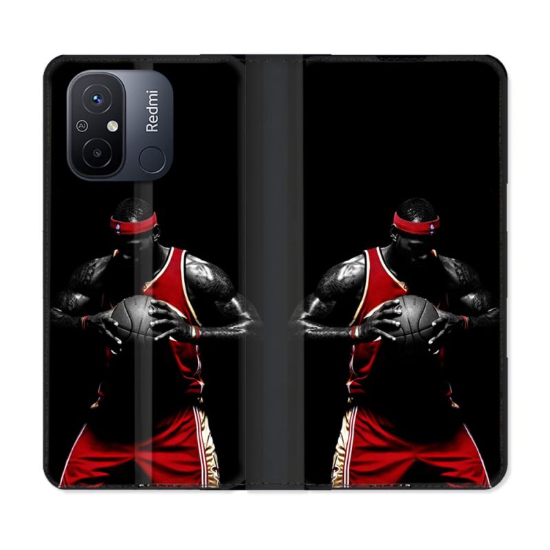 Housse cuir portefeuille pour Xiaomi 12C Sport Basketeur