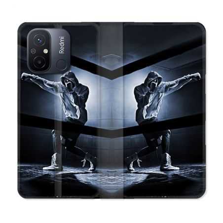 Housse cuir portefeuille pour Xiaomi 12C Sport Boxe Poing