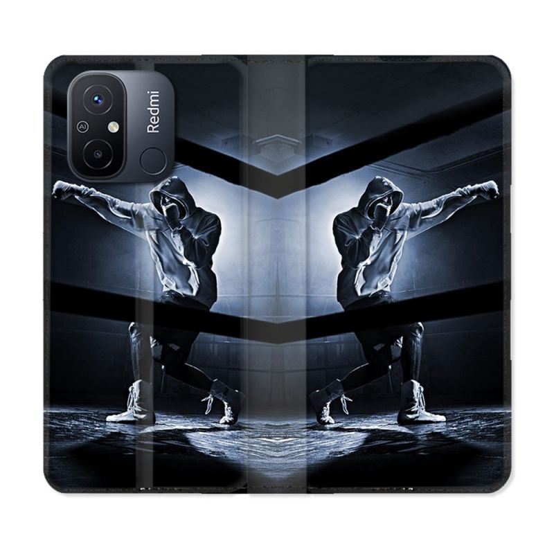 Housse cuir portefeuille pour Xiaomi 12C Sport Boxe Poing