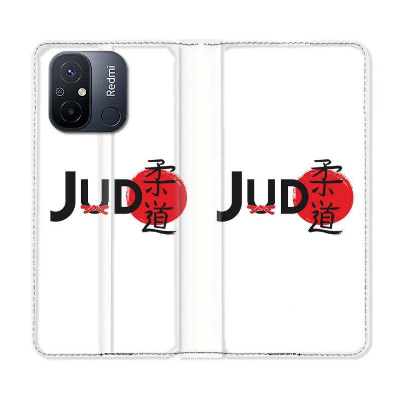 Housse cuir portefeuille pour Xiaomi 12C Sport Judo Logo