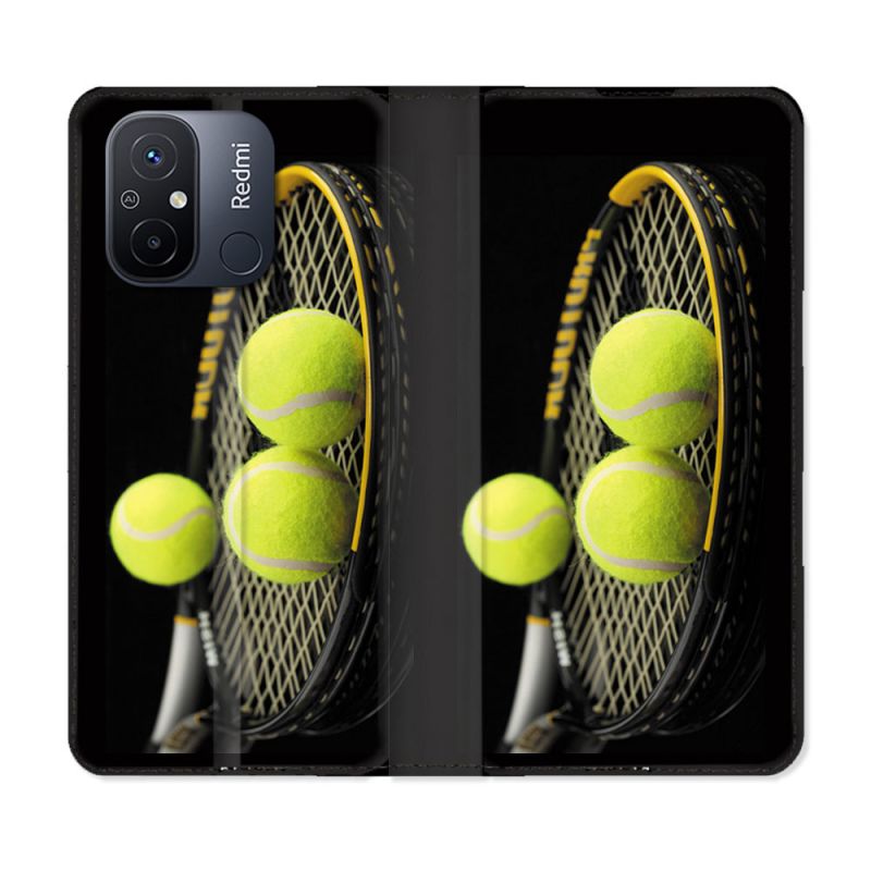 Housse cuir portefeuille pour Xiaomi 12C Sport Tennis Balls