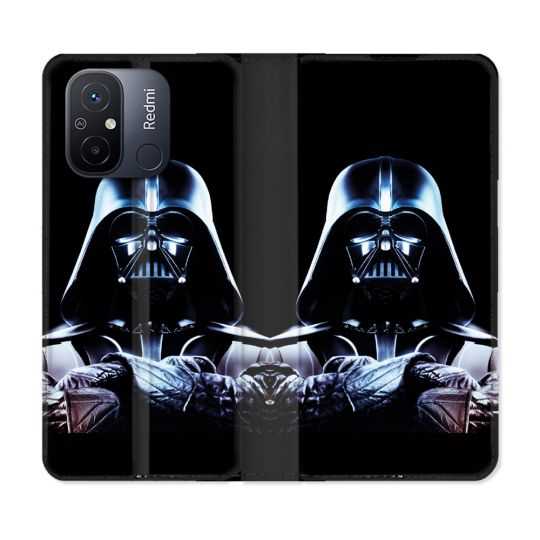 Housse cuir portefeuille pour Xiaomi 12C Star Wars - Dark Vador Noir