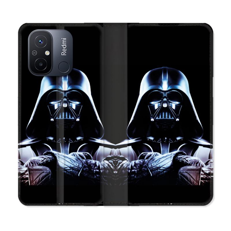 Housse cuir portefeuille pour Xiaomi 12C Star Wars - Dark Vador Noir