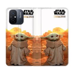 Housse cuir portefeuille pour Xiaomi 12C Star Wars - Yoda bebe soleil
