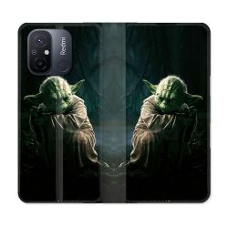 Housse cuir portefeuille pour Xiaomi 12C Star Wars - Yoda sombre
