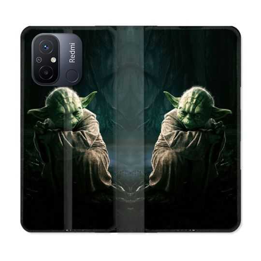 Housse cuir portefeuille pour Xiaomi 12C Star Wars - Yoda sombre