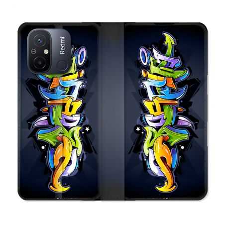 Housse cuir portefeuille pour Xiaomi 12C Street Art Graffiti