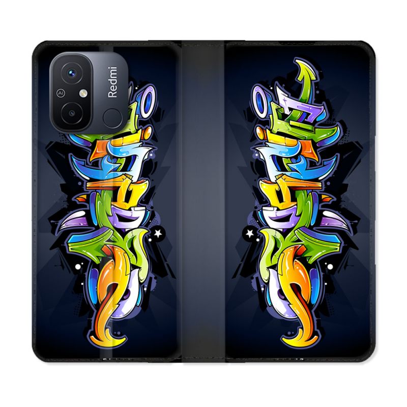 Housse cuir portefeuille pour Xiaomi 12C Street Art Graffiti