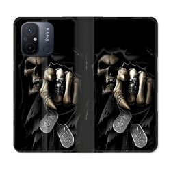 Housse cuir portefeuille pour Xiaomi 12C Tete de Mort Your Next