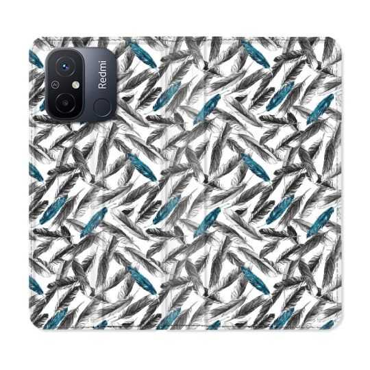 Housse cuir portefeuille pour Xiaomi 12C Texture Plume Canard