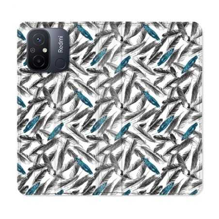 Housse cuir portefeuille pour Xiaomi 12C Texture Plume Canard