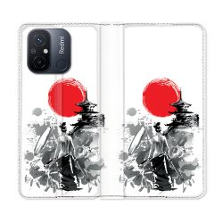 Housse cuir portefeuille pour Xiaomi 12C Voyage Japon Femme