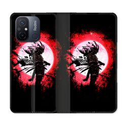 Housse cuir portefeuille pour Xiaomi 12C Voyage Japon Samourai