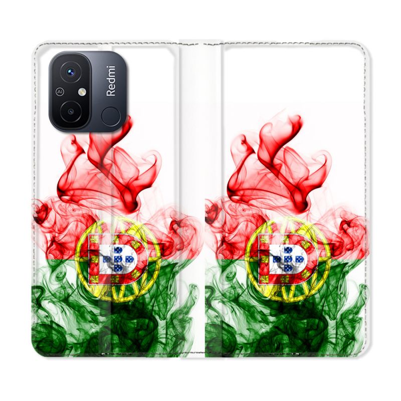 Housse cuir portefeuille pour Xiaomi 12C Voyage Portugal Flamme