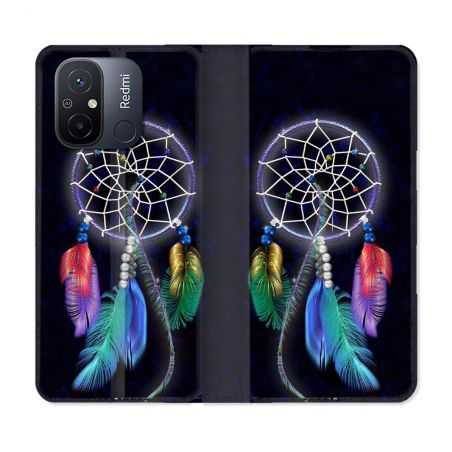 Housse cuir portefeuille pour Xiaomi 12C Zen Attrape Reve Multicolore