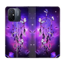 Housse cuir portefeuille pour Xiaomi 12C Zen Attrape Reve Papillon