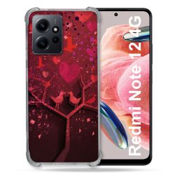 Coque Renforcée En Verre Trempé Pour Xiaomi Redmi Note 12 4G Amour Arbre