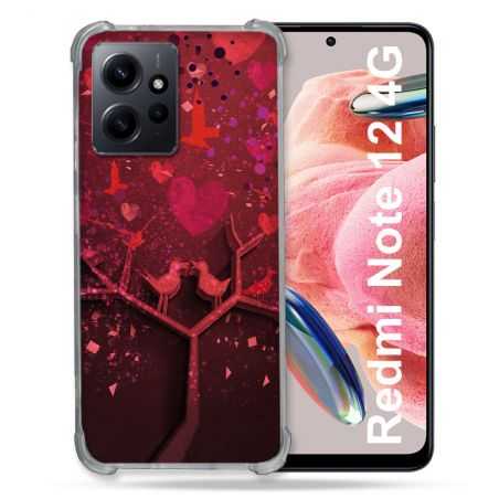 Coque Renforcée En Verre Trempé Pour Xiaomi Redmi Note 12 4G Amour Arbre