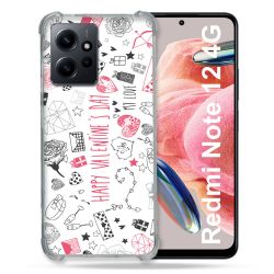 Coque Renforcée En Verre Trempé Pour Xiaomi Redmi Note 12 4G Amour Valentines