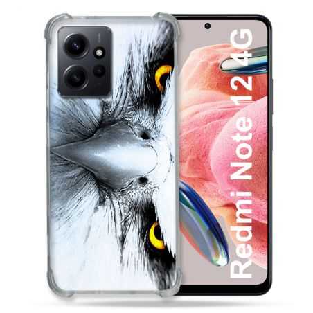Coque Renforcée En Verre Trempé Pour Xiaomi Redmi Note 12 4G Animal Aigle Royal Blanc