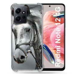 Coque Renforcée En Verre Trempé Pour Xiaomi Redmi Note 12 4G Animal Cheval Blanc