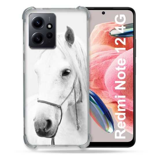 Coque Renforcée En Verre Trempé Pour Xiaomi Redmi Note 12 4G Animal Cheval Cristal