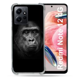 Coque Renforcée En Verre Trempé Pour Xiaomi Redmi Note 12 4G Animal Gorille Noir