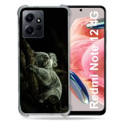 Coque Renforcée En Verre Trempé Pour Xiaomi Redmi Note 12 4G Animal Koala Noir