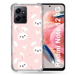 Coque Renforcée En Verre Trempé Pour Xiaomi Redmi Note 12 4G Animal Lapin Rose