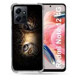 Coque Renforcée En Verre Trempé Pour Xiaomi Redmi Note 12 4G Animal Leopard Yeux