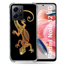 Coque Renforcée En Verre Trempé Pour Xiaomi Redmi Note 12 4G Animal Lezard Noir